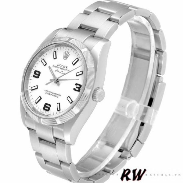 Rolex Oyster Perpetual air-king 114210 White Dial 34mm Unisex replica watch - Image 3