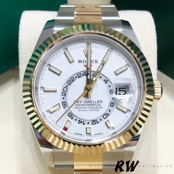 Rolex Sky-Dweller 326933 Stainless Steel White Dial 42MM Mens Replica Watch - Image 2