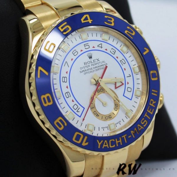 Rolex Yacht Master II 116688 Yellow Gold White Dial 44mm Mens Replica Watch - Image 3