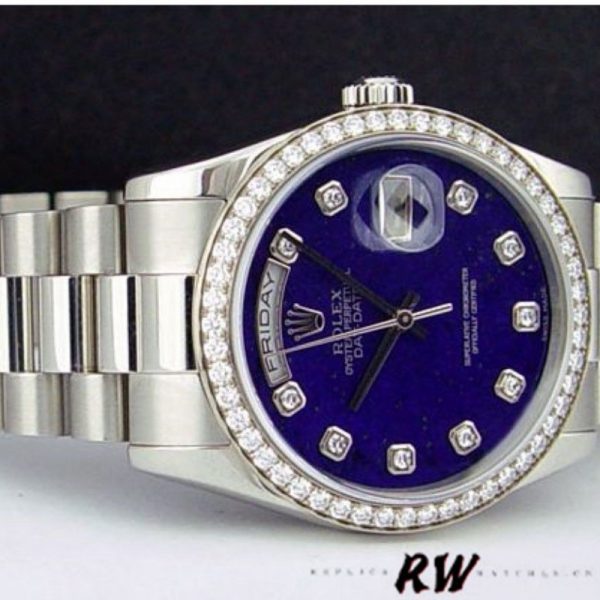 Rolex Day Date 118346 Lapis Lazuli Blue Dial 36mm Unisex Replica Watch - Image 3