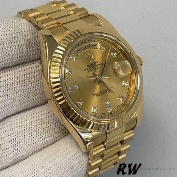 Rolex Day-Date 218238 Champagne Dial Yellow Gold 41MM Mens Replica Watch - Image 2