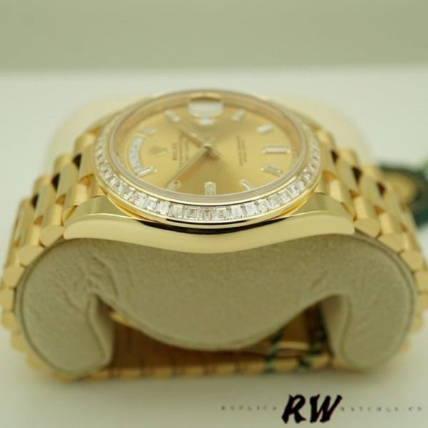Rolex Day-Date 228398TBR Champagne Diamond Dial Diamond Bezel 40mm Mens Replica Watch - Image 4
