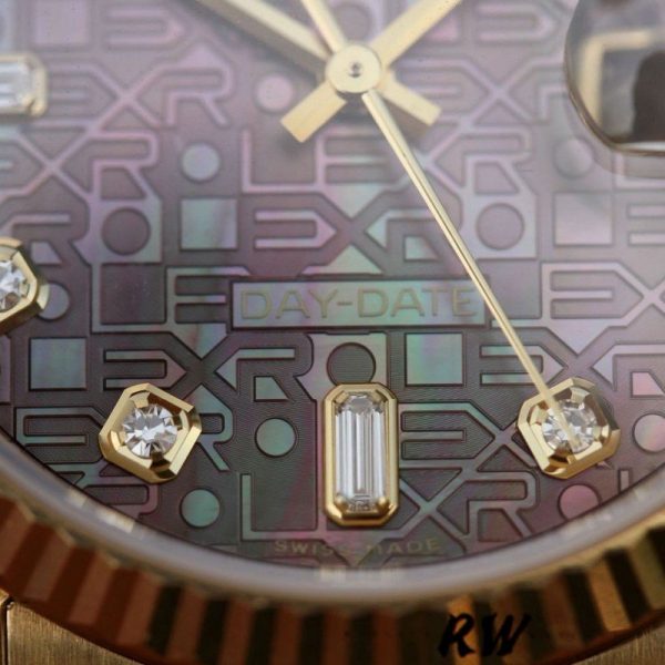 Rolex Day-Date 118238 Black Mother of Pearl Diamond Dial 36mm Unisex Replica Watch - Image 4