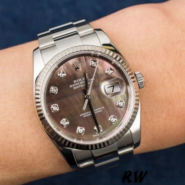 Rolex Datejust 116234 Black MOP Diamond Dial Automatic 36mm Unisex Replica Watch - Image 2
