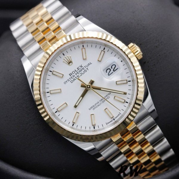 Rolex Datejust 126233 White Index Dial Fluted Bezel 36MM Unisex Replica Watch - Image 4