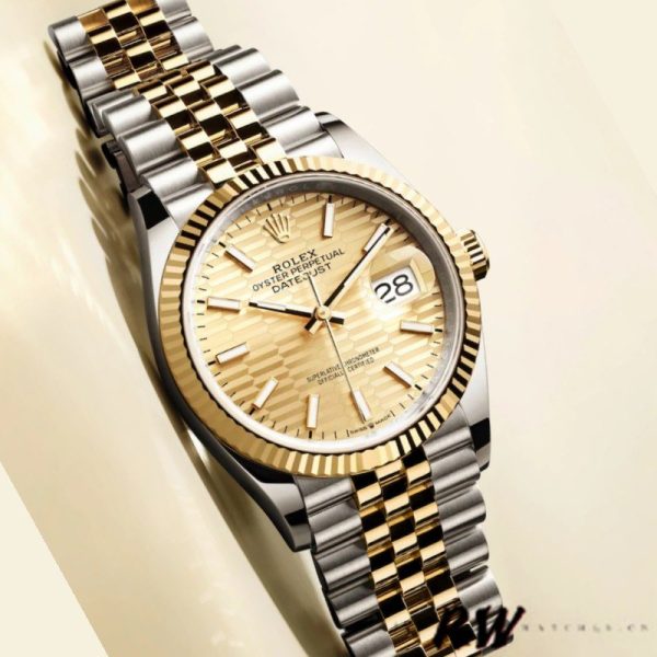 Rolex Datejust 126233 Champagne Motif dial Fluted Bezel 36MM Unisex Replica Watch - Image 2