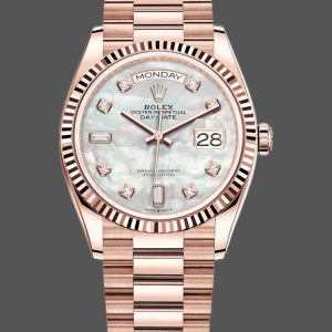 Rolex Day-Date 128235 Everose Gold MOP Dial 36MM Unisex Replica Watch