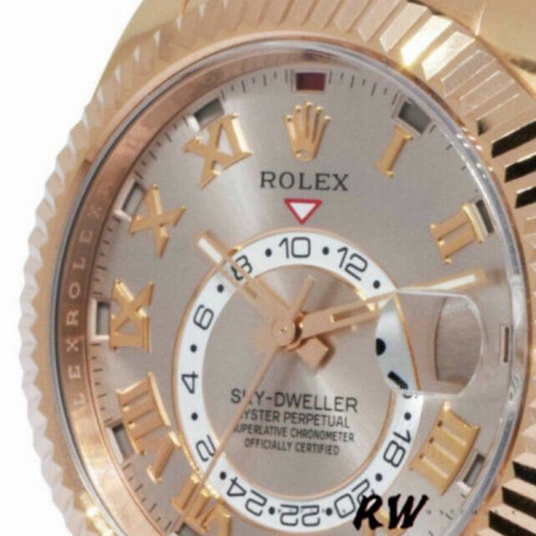 Rolex Sky-Dweller 326135 Sundust Dial Rose Gold 42MM Mens Replica Watch - Image 4