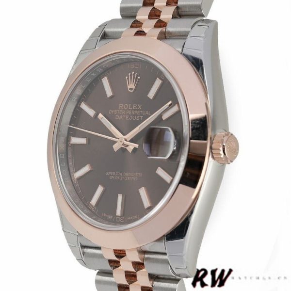 Rolex Datejust 126301 Rose Gold Chocolate Brown Index Dial 41MM Mens Replica Watch - Image 3