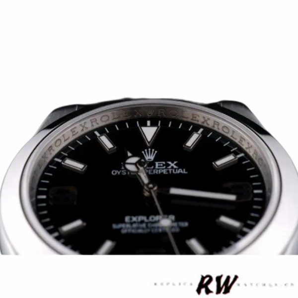 Rolex Explorer 42002 Stainless Steel Black Dial 39MM Mens Replica Watch - Image 4