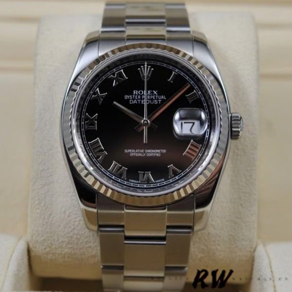 Rolex Datejust 116234 Roman Numeral Black Dial 36mm Unisex Replica Watch - Image 2