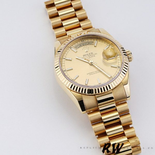 Rolex Day-Date 118238 Fluted Bezel Champagne Dial 36mm Unisex Replica Watch - Image 2