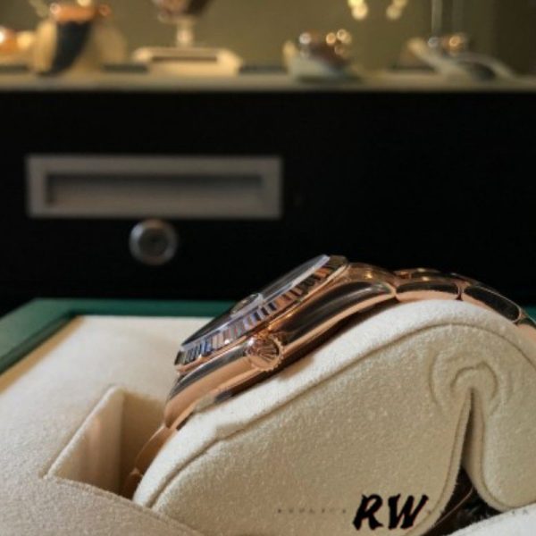 Rolex Day-Date 118235 Rose Gold Chocolate Diamond Dial 36mm Unisex Replica Watch - Image 4