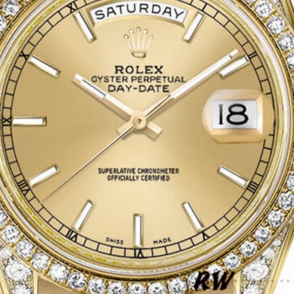 Rolex Day-Date 118388 Champagne Index Dial 36MM Unisex Replica Watch - Image 2