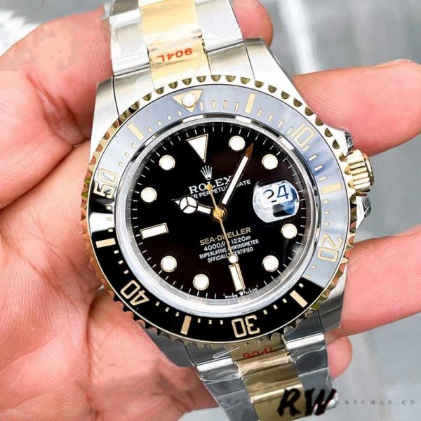 Rolex Sea-Dweller 126603 Yellow Gold Black Dial 43MM Mens Replica Watch - Image 4