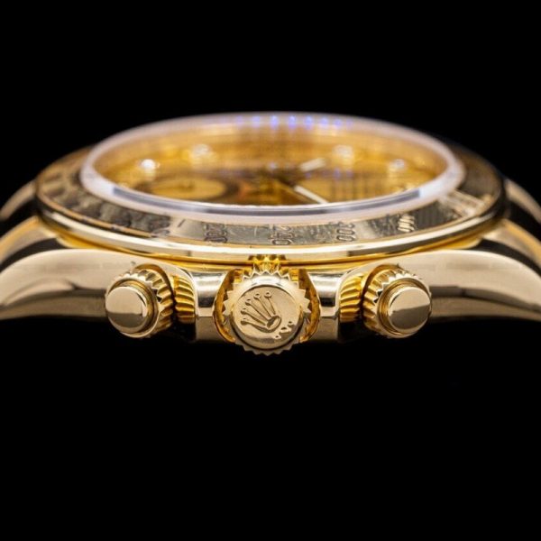Rolex Daytona 116528 Yellow Gold Champagne Diamond Dial 40mm Mens Replica Watch - Image 4