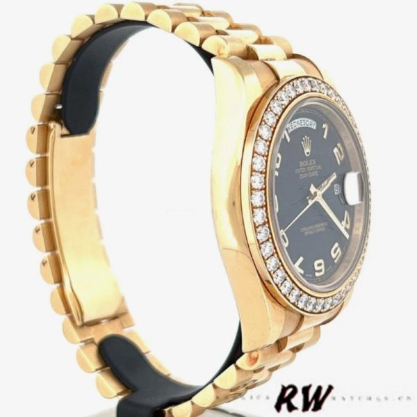 Rolex Day-Date 218348 Wave Black Dial 41MM Mens Replica Watch - Image 3