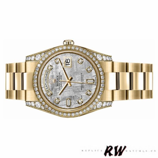 Rolex Day-Date 118388 Diamond Bezel Meteorite Dial 36MM Unisex Replica Watch - Image 4