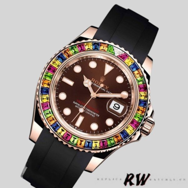 Rolex Yacht Master 116695 Black Rubber Strap Brown Dial 40MM Mens Replica Watch - Image 2