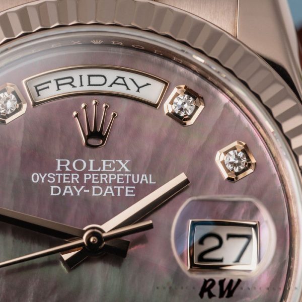 Rolex Day-Date 118235 MOP Black Dial 36mm Unisex Replica Watch - Image 4