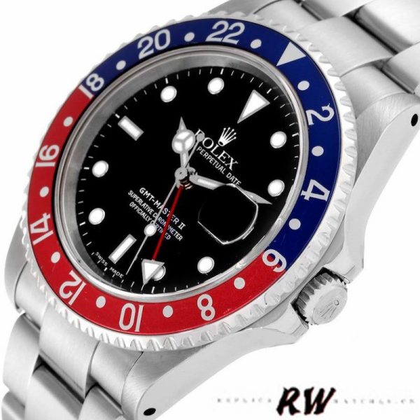 Rolex GMT-Master II 16710 Black Dial Blue Red Pepsi Bezel 40MM Mens Replica Watch - Image 4