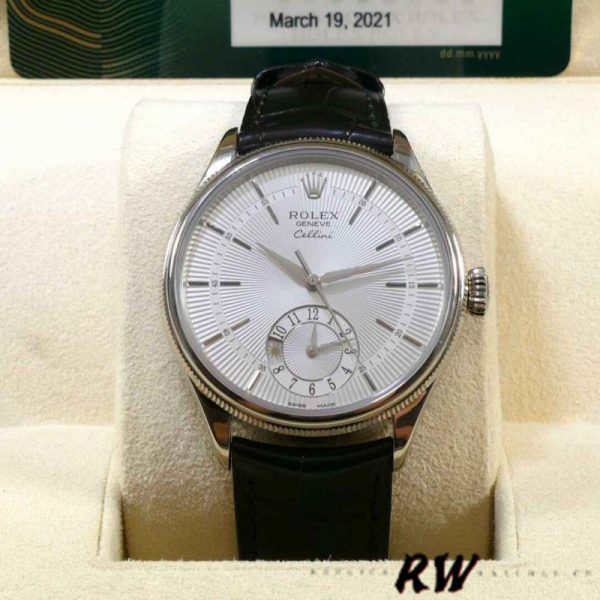 Rolex Cellini Dual Time 50529 Silver Dial 39mm Mens Replica Watch - Image 2