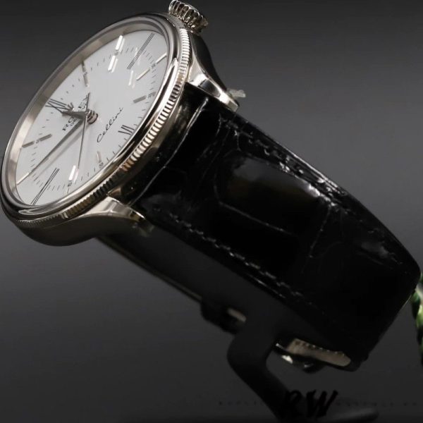 Rolex Cellini Time 50509 Black Leather Strap White Dial 39mm Mens Replica Watch - Image 3