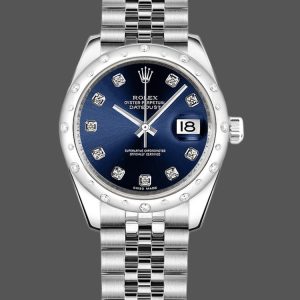Rolex Datejust 178344 Blue Diamond Dial Jubilee Bracelet 31MM Lady Replica Watch