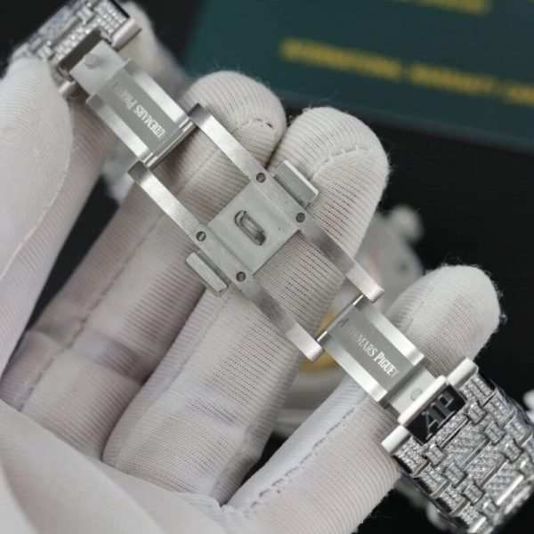 Audemars Piguet Royal Oak Iced Out Moissanite Arabic Dial Super Clone 41mm - Image 12
