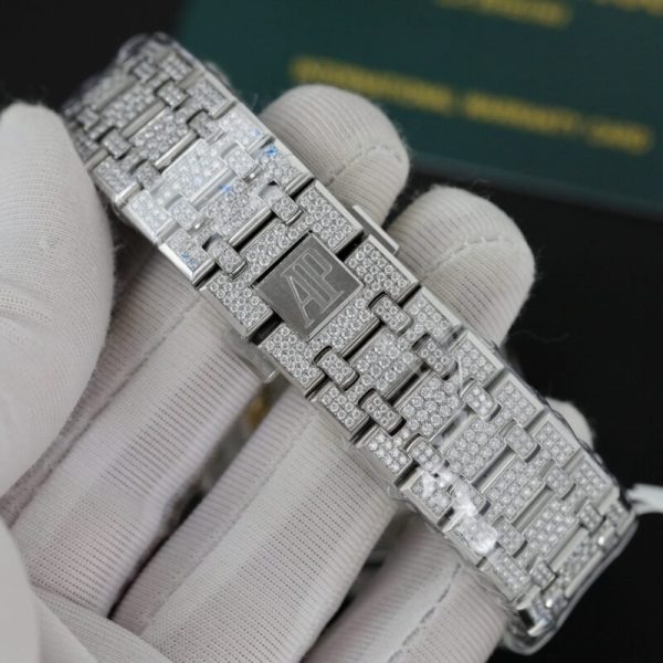 Audemars Piguet Royal Oak Iced Out Moissanite Arabic Dial Super Clone 41mm - Image 13
