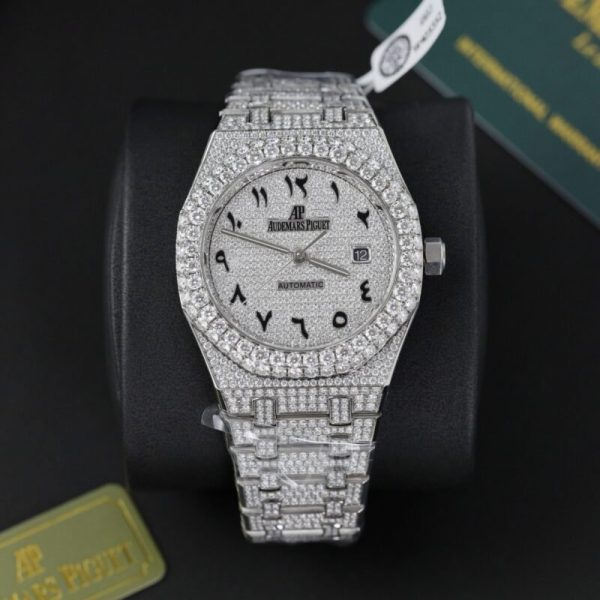 Audemars Piguet Royal Oak Iced Out Moissanite Arabic Dial Super Clone 41mm - Image 2