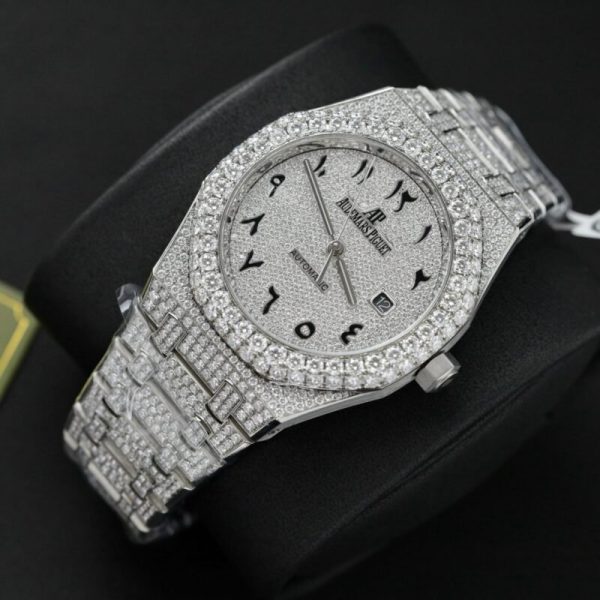 Audemars Piguet Royal Oak Iced Out Moissanite Arabic Dial Super Clone 41mm - Image 3