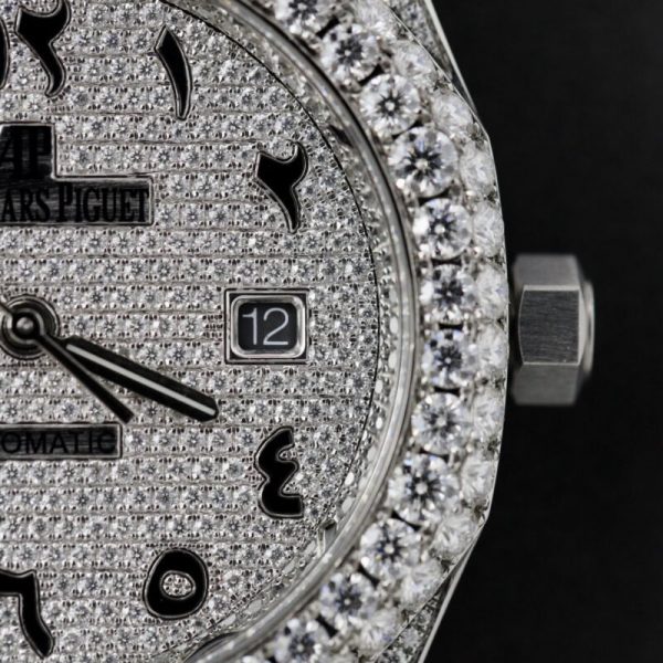 Audemars Piguet Royal Oak Iced Out Moissanite Arabic Dial Super Clone 41mm - Image 7