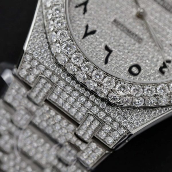 Audemars Piguet Royal Oak Iced Out Moissanite Arabic Dial Super Clone 41mm - Image 8