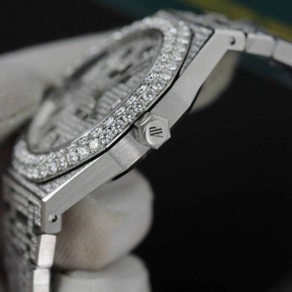 Audemars Piguet Royal Oak Iced Out Moissanite Arabic Dial Super Clone 41mm - Image 9