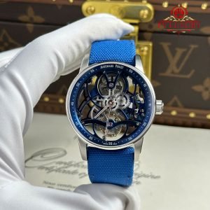 Audemars Piguet Code 11.59 Tourbillon Openworked 26600NB Electric Blue Textile Strap 1:1 Best Replica APPF 41mm