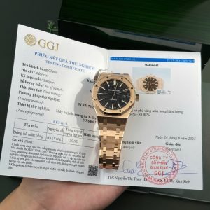 Audemars Piguet Royal Oak 15400OR Black Dial 18K Gold Wrapped Best Replica Watch ZF 41mm