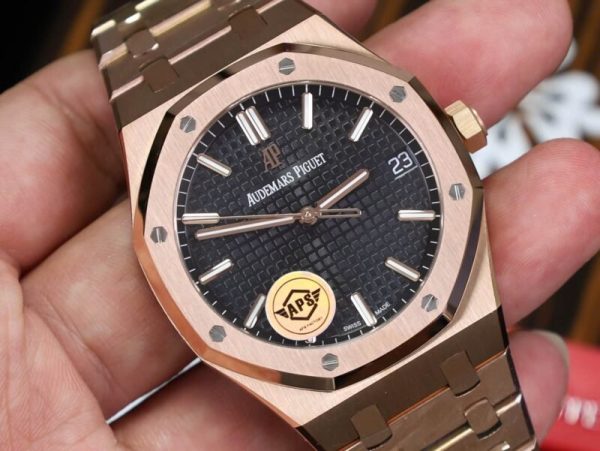 Audemars Piguet Royal Oak 15500OR Rose Gold Black Dial Super Clone APSF 41mm - Image 3