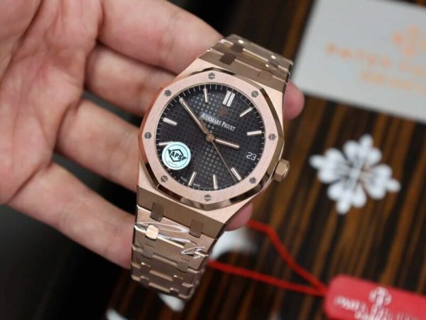Audemars Piguet Royal Oak 15500OR Rose Gold Black Dial Super Clone APSF 41mm - Image 4