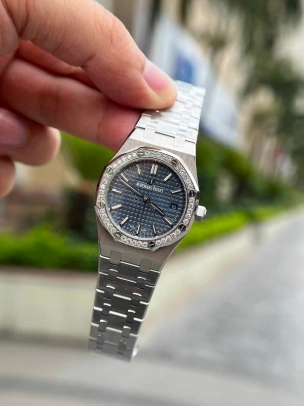 Audemars Piguet Royal Oak 77351ST Blue Dial Diamond Bezel Replica 34mm - Image 3