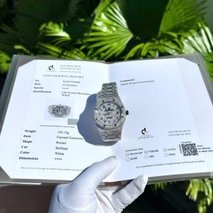Audemars Piguet Royal Oak Blue Arabic Dial Iced Out Moissanite Super Clone 41mm