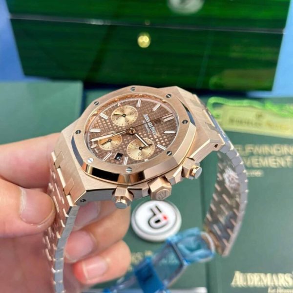 Audemars Piguet Royal Oak Chronograph 26331OR Rose Gold Brown Dial Replica IPF 41mm - Image 3
