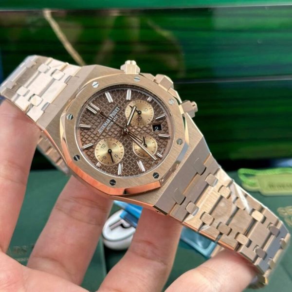 Audemars Piguet Royal Oak Chronograph 26331OR Rose Gold Brown Dial Replica IPF 41mm - Image 4