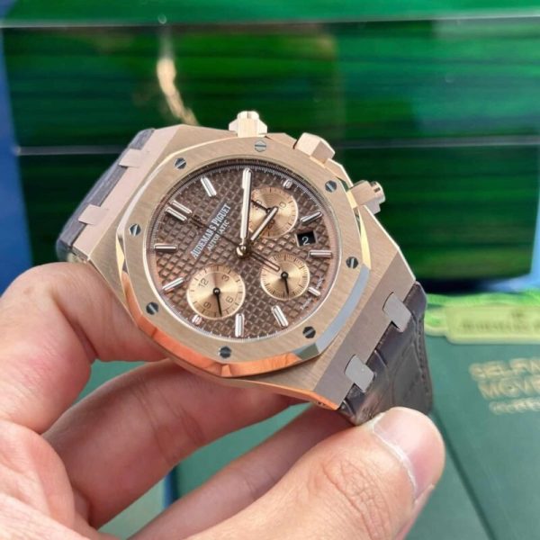 Audemars Piguet Royal Oak Chronograph 26331OR Brown Dial Leather Replica IPF 41mm - Image 2