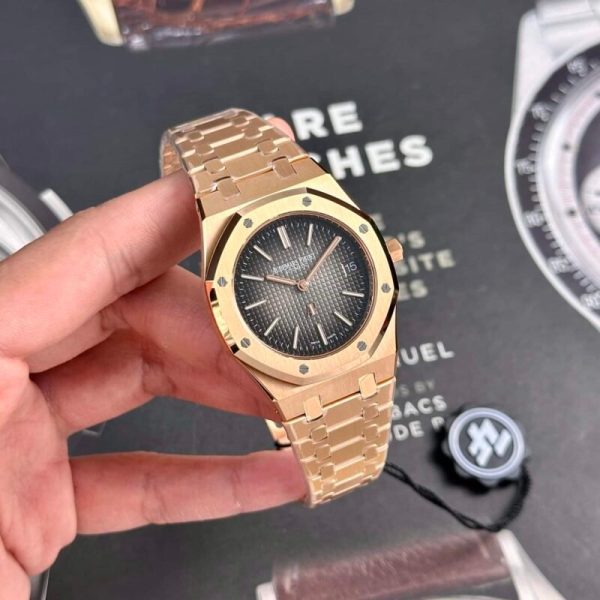 Audemars Piguet Royal Oak Jumbo Extra-thin 16202OR Smoked Grey Dial Best Replica 39mm - Image 3