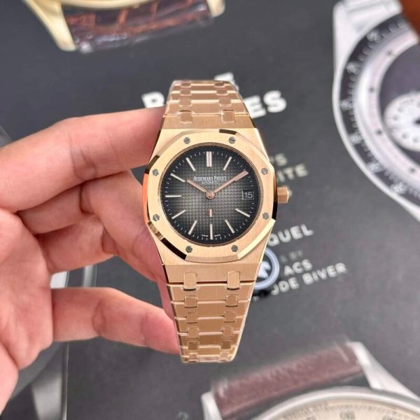 Audemars Piguet Royal Oak Jumbo Extra-thin 16202OR Smoked Grey Dial Best Replica 39mm - Image 4