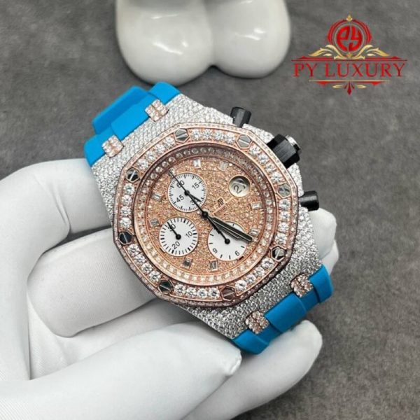 Audemars Piguet Royal Oak Offshore Chronograph 25940 Steel 18K Rose Gold Custom Diamonds Original Movement 42mm - Image 2