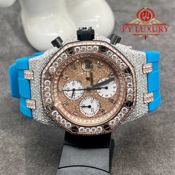 Audemars Piguet Royal Oak Offshore Chronograph 25940 Steel 18K Rose Gold Custom Diamonds Original Movement 42mm - Image 3