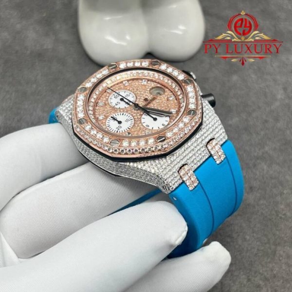 Audemars Piguet Royal Oak Offshore Chronograph 25940 Steel 18K Rose Gold Custom Diamonds Original Movement 42mm - Image 4