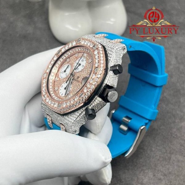 Audemars Piguet Royal Oak Offshore Chronograph 25940 Steel 18K Rose Gold Custom Diamonds Original Movement 42mm - Image 5